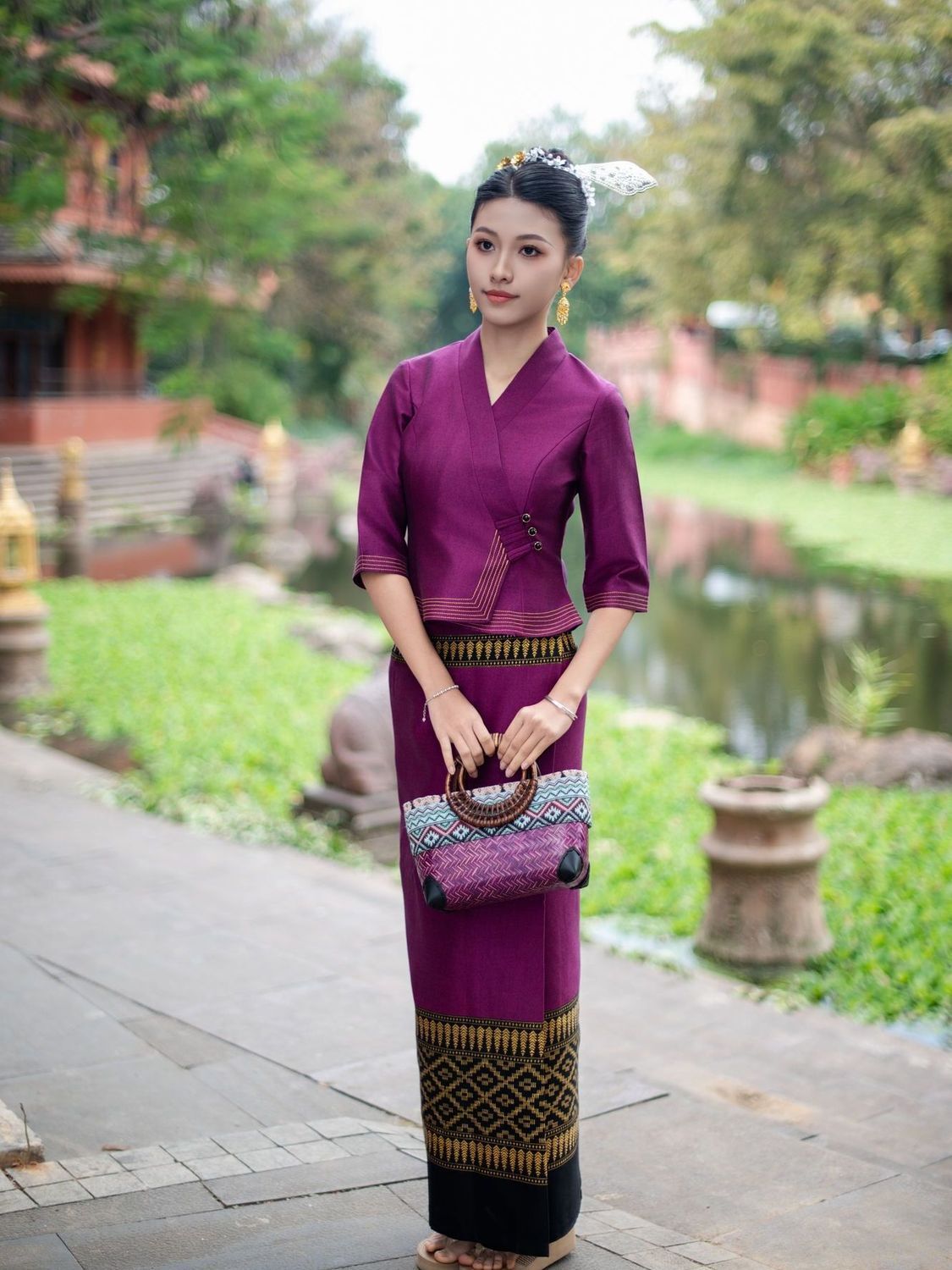 Batik Sarong Wrap - 2pcs ประเทศไทยพม่า Long-gyi กระโปรง Sarong Dai