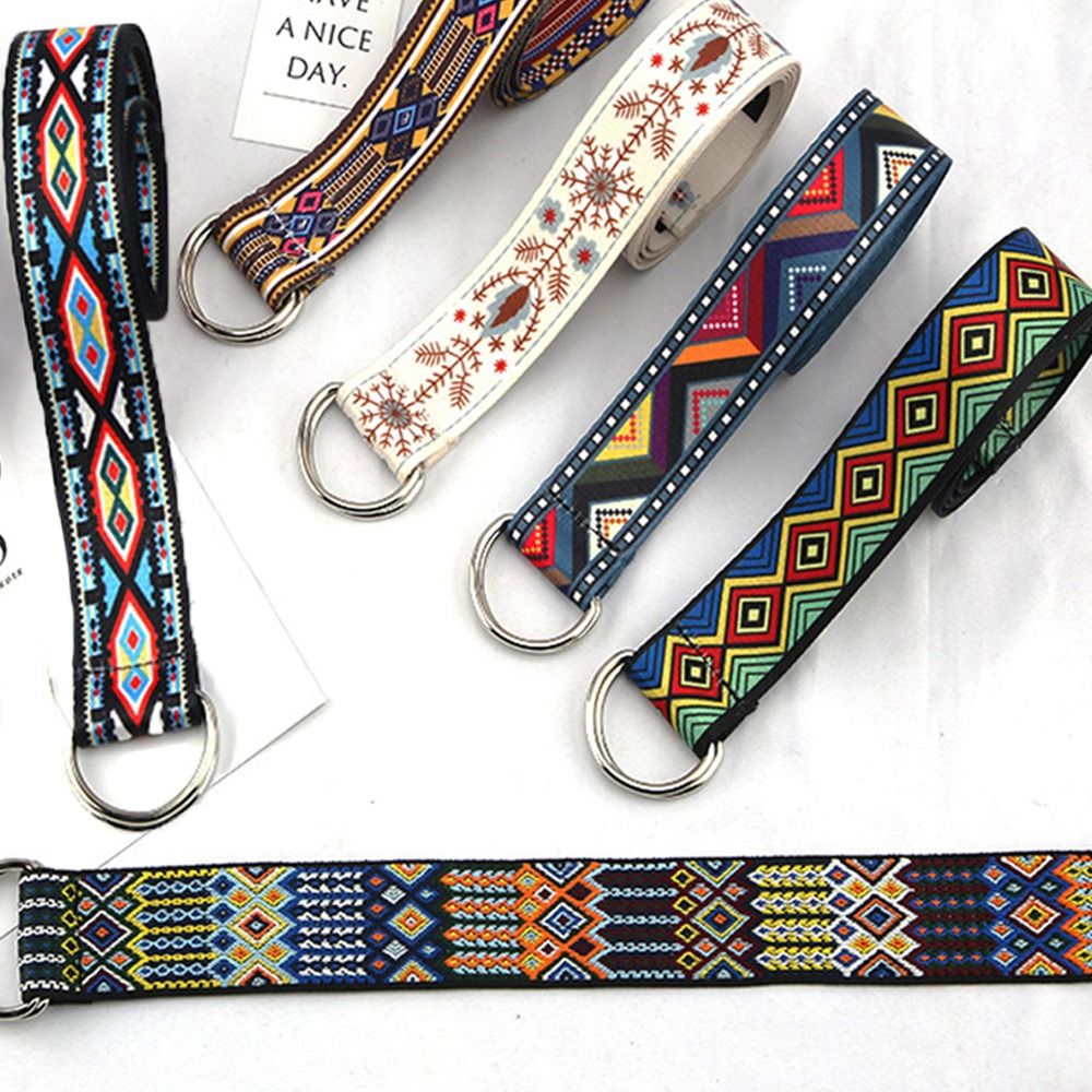 Men'S Ethnic Fashion Trends - สายรัดเอวผ้าใบไนลอนถักคู่สำหรับผู้ชายผู้หญิงกางเกงยีนส์อเนกประสงค์สไตล์ชาติพันธุ์เข็มขัดนักเรียน