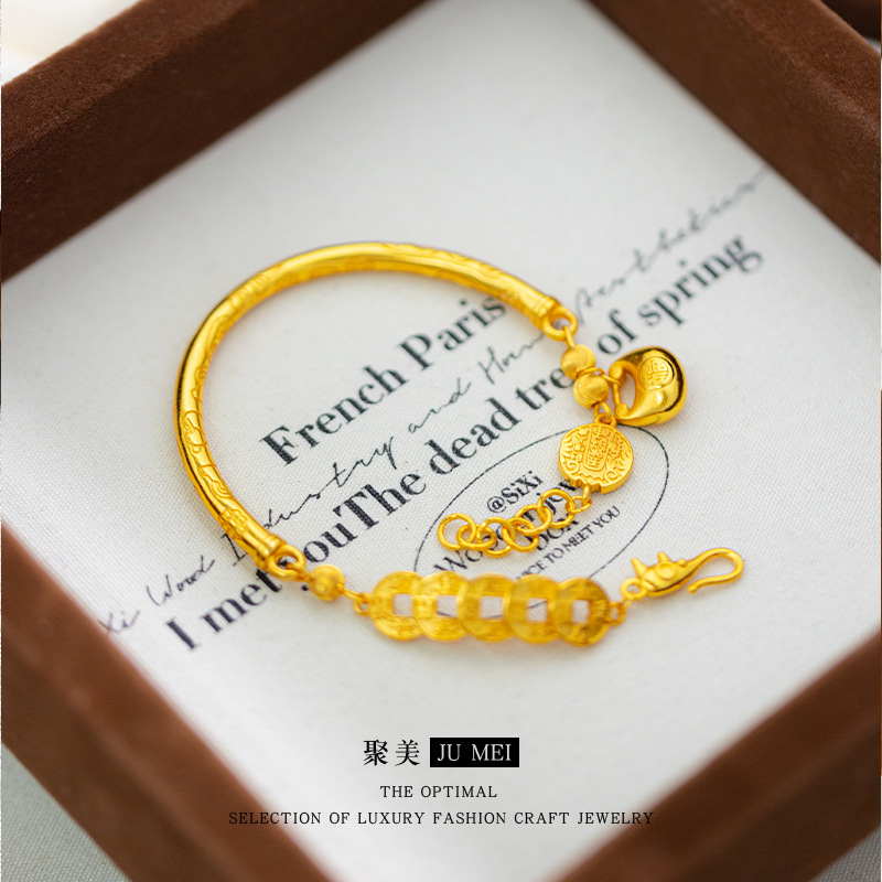 Ethnic Fashion Store - สร้อยข้อมือทองคำแท้ 24K 9999 ร้านทองแฟชั่น ดีไซน์เดียวกัน สร้อยข้อมือผู้หญิง