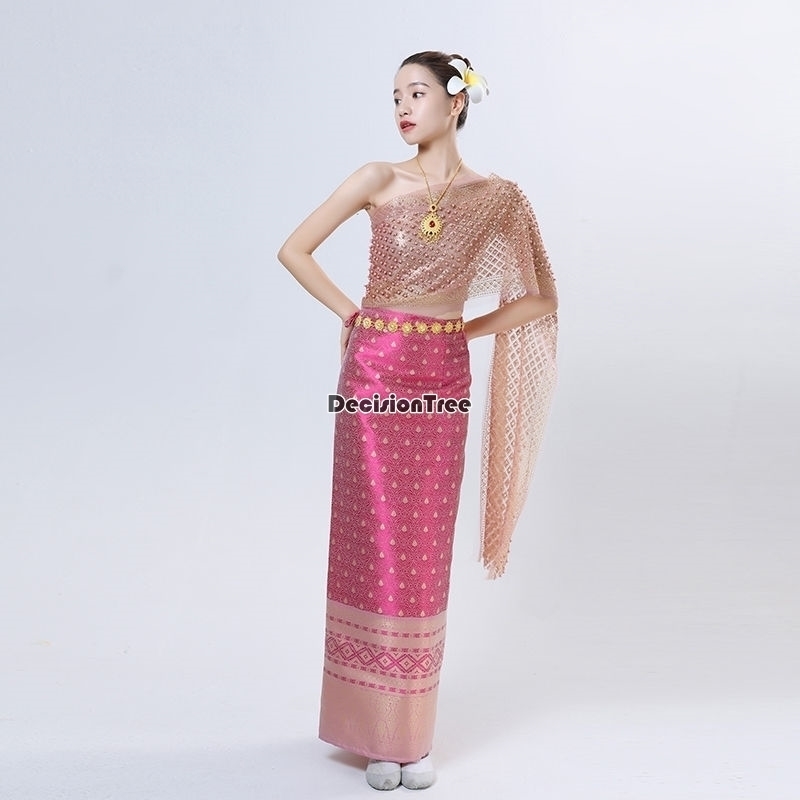 Batik Sarong Wrap - ชุดเสื้อผ้าไทยโบราณปี 2026 ชุดเดรสผ้าฝ้ายป่านสไตล์ชนเผ่าได โดดเด่น วินเทจ สง่างาม