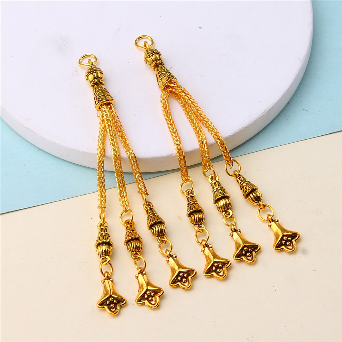 Ethnic Fashion Store - ร้านเครื่องประดับหนานซี โซ่โลหะผสม อุปกรณ์ทำเครื่องประดับด้วยมือ สไตล์ชาติพันธุ์ จี้ห้อยเสื้อผ้า พู่ห้อย