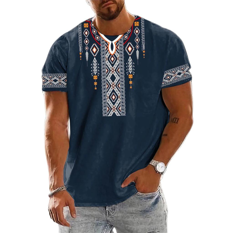 Men'S Ethnic Fashion Trends - แนวโน้ม 2025 Vintage EtnikกราฟิกTเสื้อYaz ModaKollu 3D