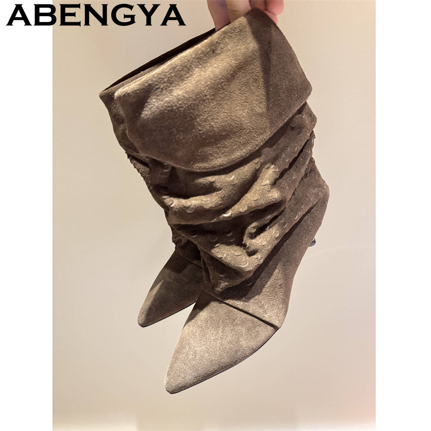 รองเท้าบูทสั้นระดับกลางน่องสำห - The Ethnic Fashion บทวิจารณ์และราคา