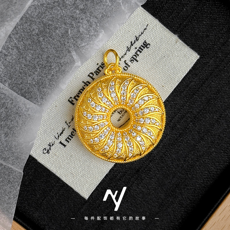 สร้อยคอจี้ดอกทานตะวันเพชรโบราณ - Ethnic Fashion Store บทวิจารณ์และราคา