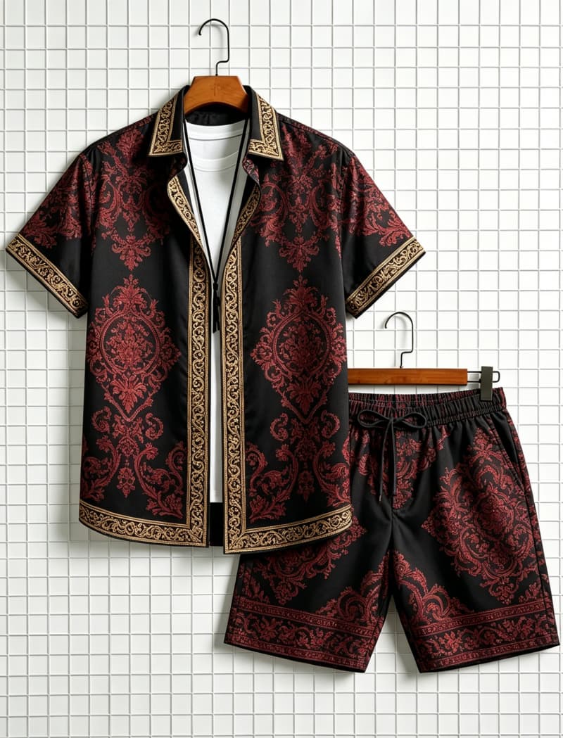 ชุดเสื้อเชิ้ตแขนสั้นและกางเกงข - Ethnic Fashion บทวิจารณ์และราคา