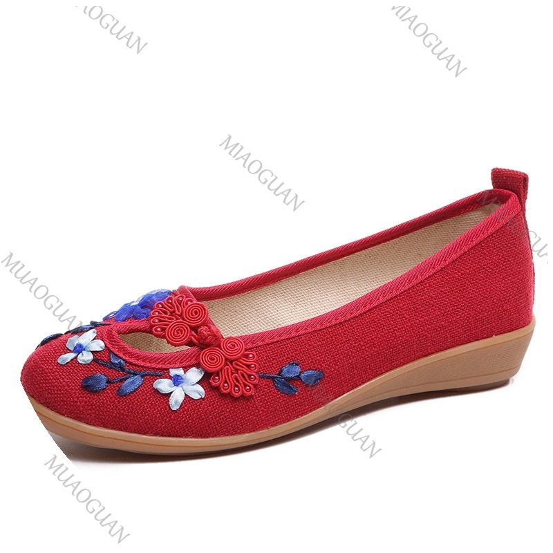 รองเท้าส้นเตารีดปักลายสำหรับผู - The Ethnic Fashion บทวิจารณ์และราคา