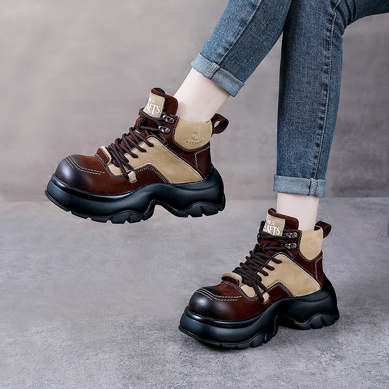 รองเท้าบูทแฟชั่นส้นเตารีดหนังแ - The Ethnic Fashion บทวิจารณ์และราคา